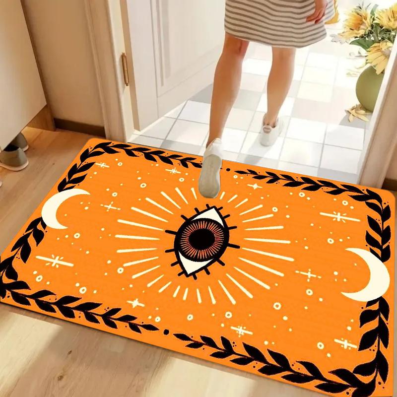 

Bohemian Purple Carpet with Moon Pattern Non-Slip Door Mat for Indoor Outdoor Home Decor Rug for Entryway Bedroom Living Room 40cm x 60cm