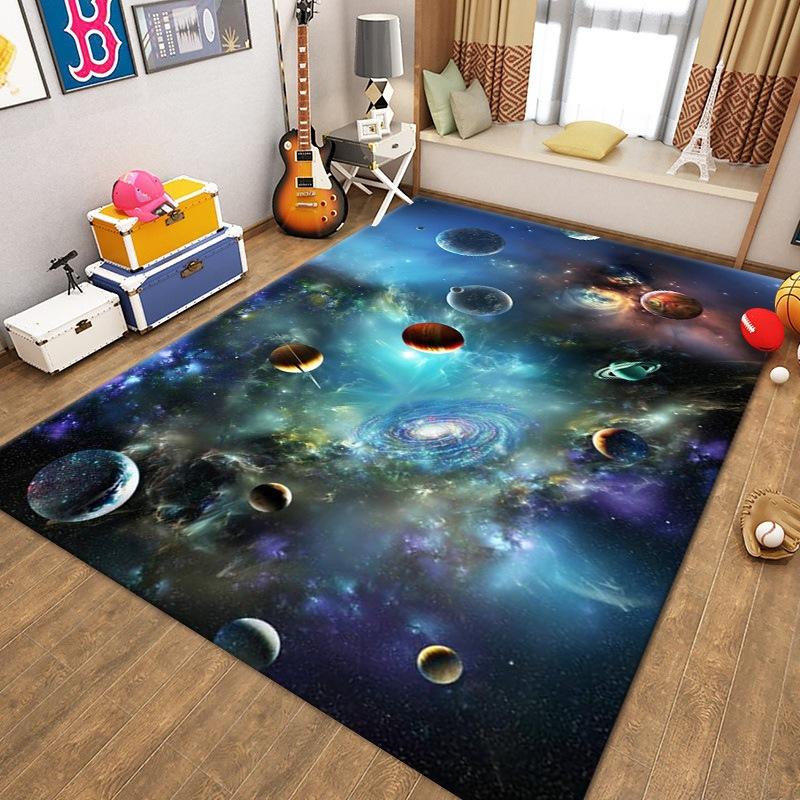 Nordic Carpets for Home Living Room Kids Bedroom Decor 3D Printed Non-slip Area Rugs Parlor Galaxy Space Floor Mats