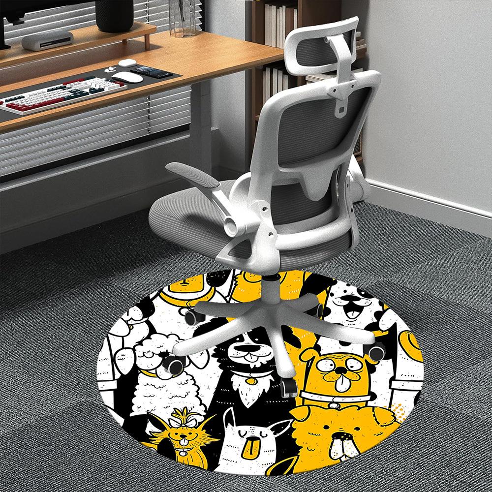 

1pc Dogs Pets Office Round Area Rug, Indoor Mat Suitable ForOffice, Under Office Chairs Bedroom Living Room Home Decor, Room Deco, n46 80cm by 80cm