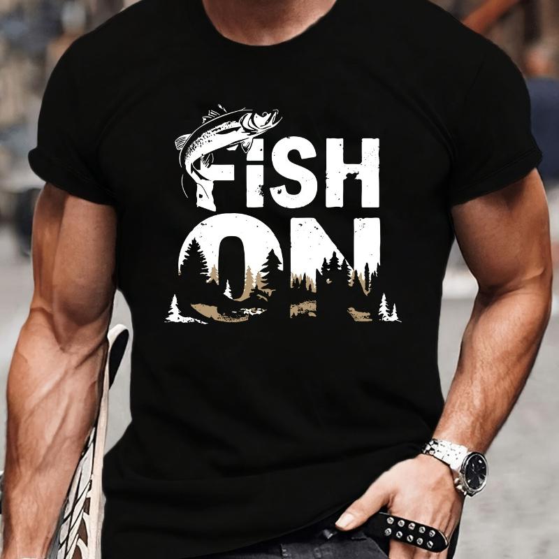 

Fishing Graphic Print T-Shirt,Lightweight T-Shirt Breathable Cool, Comfortable Wear XXL белый