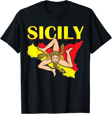 NEUES LIMITIERTES Vintage Sizilien Sizilianische Flagge Stolz T-Shirt Herren Damen T-Shirts Top Tops Tee