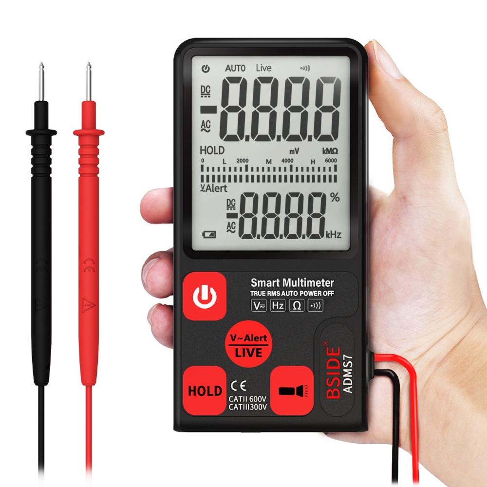 BSIDE ADMS7 Smart Multimeter True RMS Digital Multimeter Measuring AC DC Voltage Resistance Frequency with LCD Display