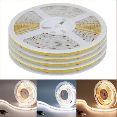 Taśma LED COB DC5V z zasilaniem USB 320LED/m o wysokiej gęstości elastyczne oświetlenie 3000K/4000K/6000K wewnętrzna taśma świetlna podświetlenie TV