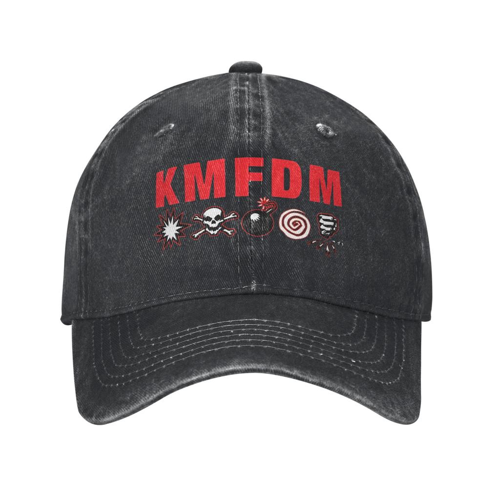 KMFDM Band Logo Headwear Baseball Cap Unisex Casual Bomb Skull Caps Hat Adjustable Trucker Hats Snapback Cap