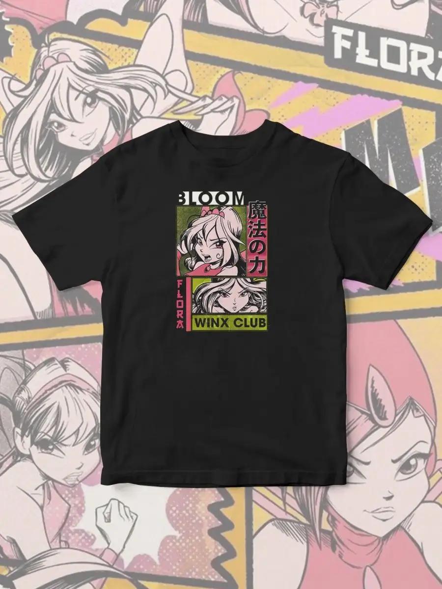 Black t-shirt with abstract print, minimalistic style L