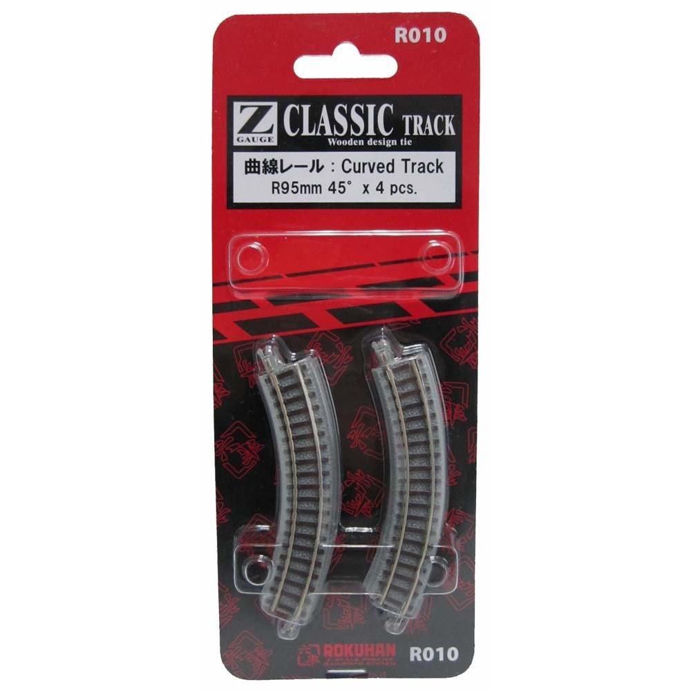 Rokuhan Z Gauge R010 Curved Track R95mm 45 - Model Train Accessory