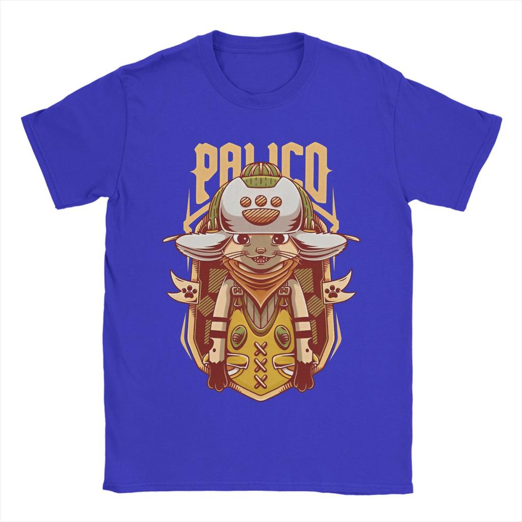 Camiseta para Hombre Hunter Wilds Palico Compañero Camiseta de Juego Algodón Merch Informal Manga Corta Cuello Redondo Camisetas Camiseta de Regalo de Cumpleaños