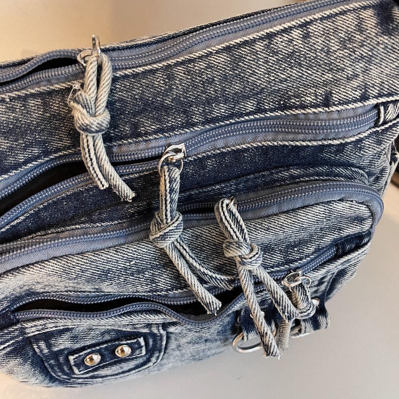 Vintage Multi-Pocket Denim Women's Bag Hand Shoulder Crossbody Bag