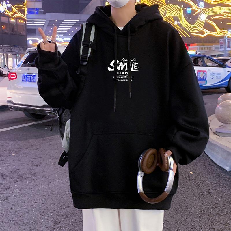 Men S Oversized Fleece Hoodie American Retro Hip Hop Style