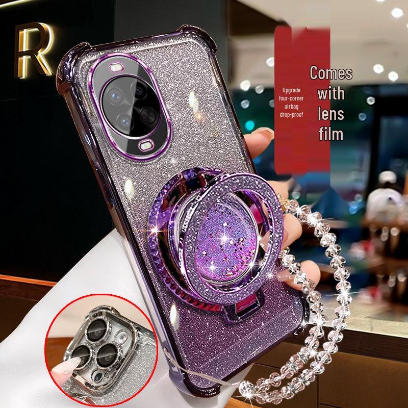 Huawei Nova Phone Case – Glitter Stand Model, Compatible with Nova 12-15, Designed for Women, Trendy Internet Celebrity Style