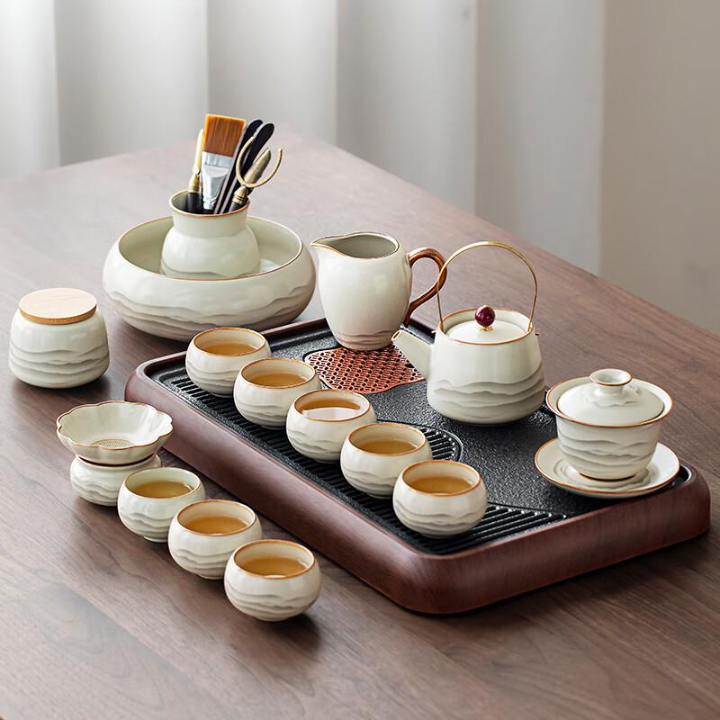 Tang Feng Chinese Ceramic Kung Fu Tea Set with Tray