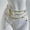 Fashion Y2K Retro Multilayer Pearl Waist Chain Belt & Body Accessories Jewelry For Party Wear F I9M7