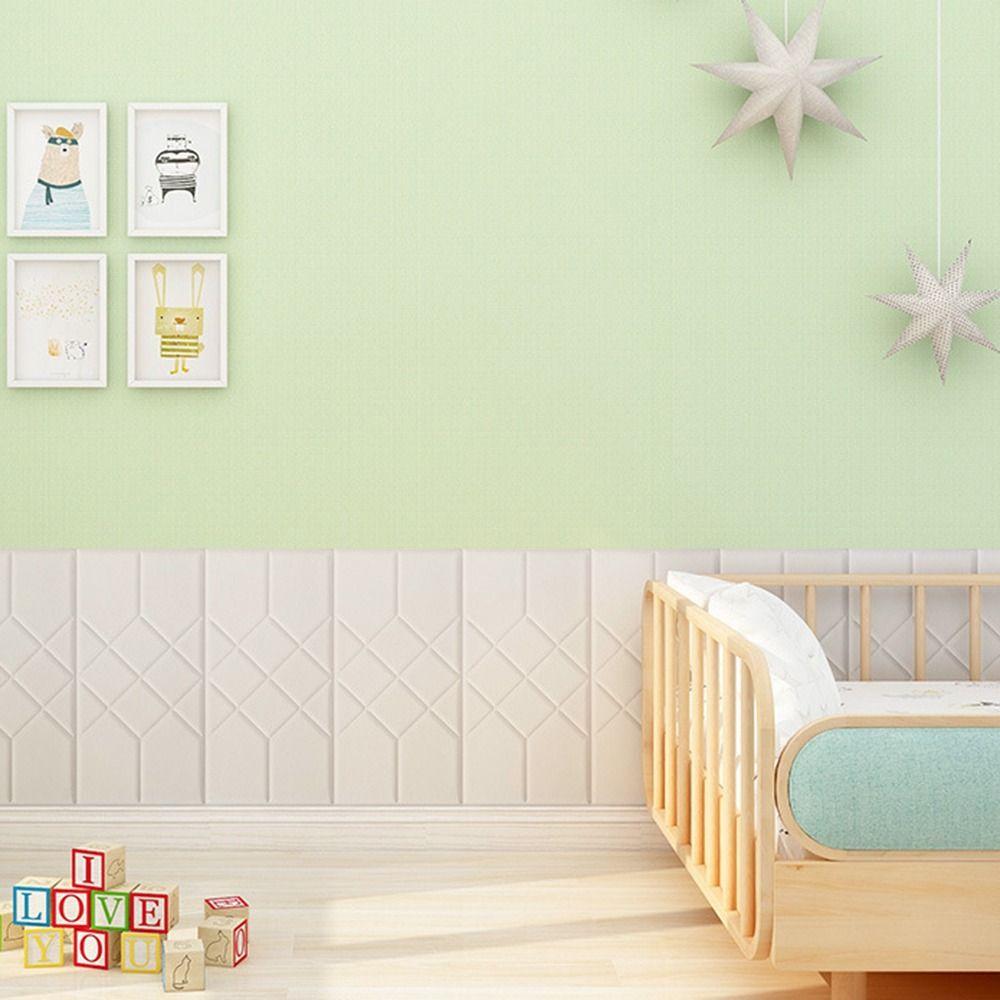 Tatami 3D Wall Stickers Anti-collision Rectangular Wallpaper Self-adhesive Waterproof Living Room Wall Mat