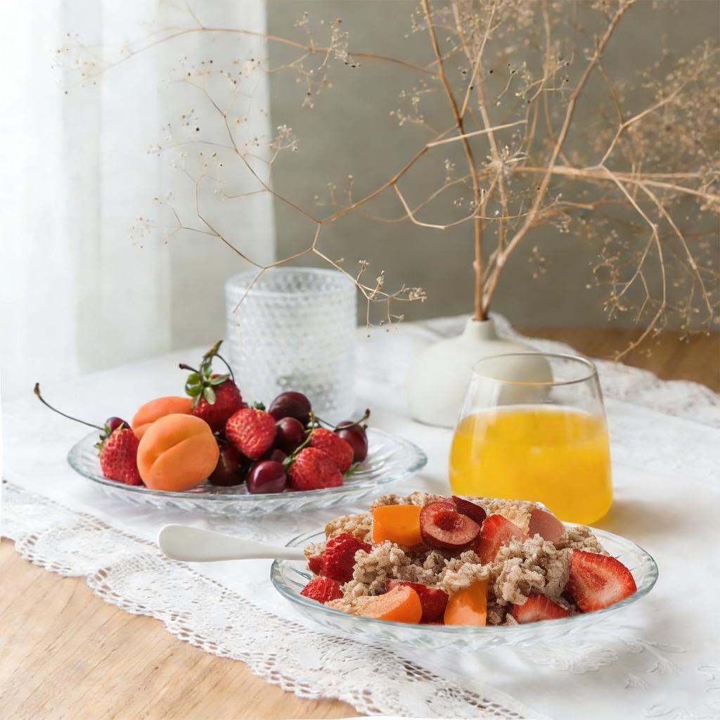 6 Pack Clear Glass Plates 6 Inch Round Transparent Small Glass Salad Plates Lead-Free Dinner Plates Set Small Heavy Duty Crystal