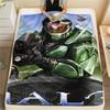 1Pc Halo Game Print Flannel Blanket, High Quality Comfortable for All Seasons, Home Decor, Warmth and Comfort, Perfect for Christmas Gifts 54
