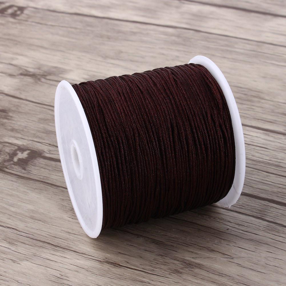 100M x 0.8mm Nylon Chinese Knot Cord Rattail Macrame Shamballa Thread String Coffee