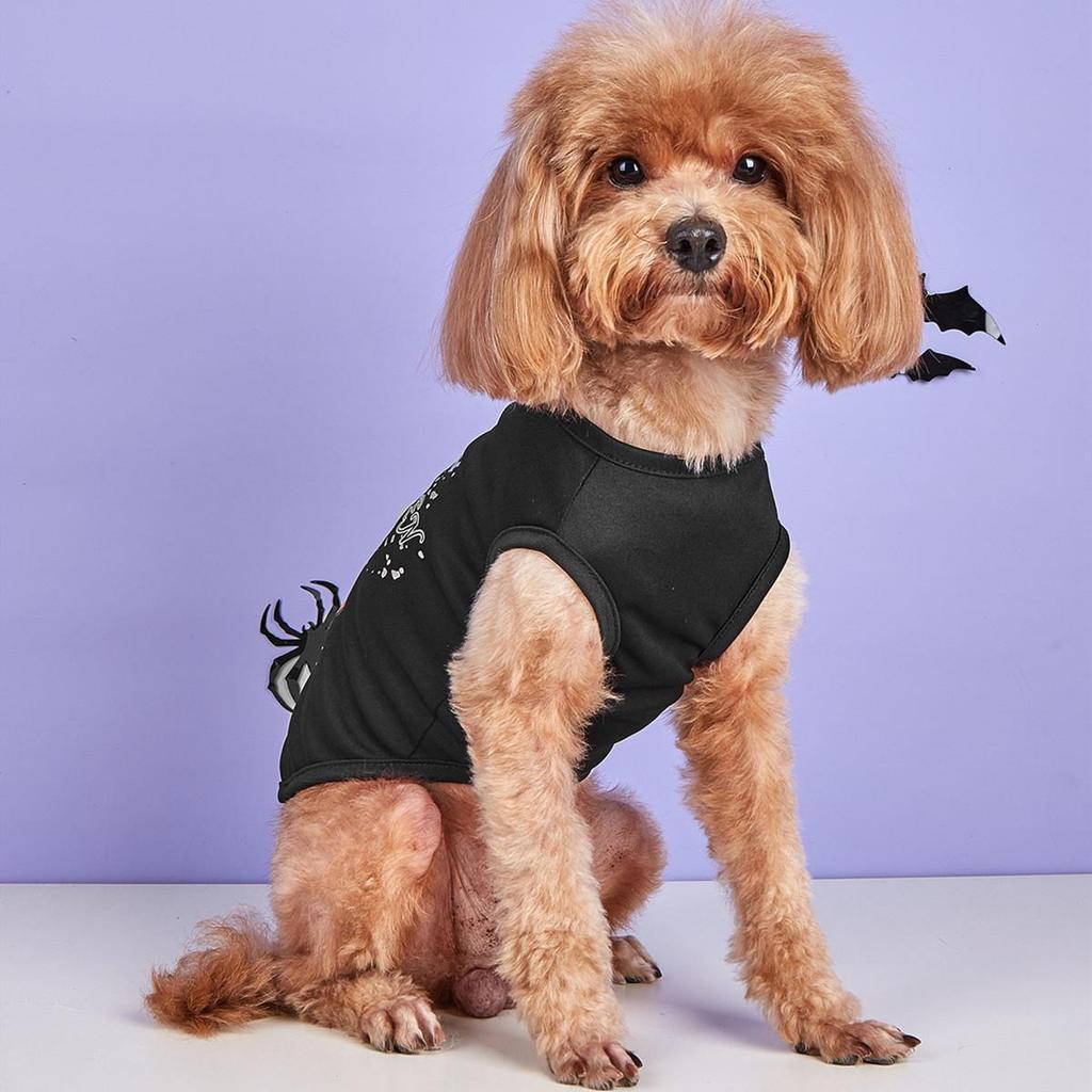 Halloween Haustierweste: Ärmellose Sommerkleidung für Welpen und Katzen (Zwergspitz, Teddy, Bichon)