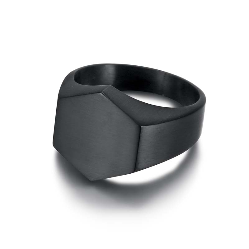 Jiayiqi Men's Ring Punk Rock Smooth 316L Stainless Steel Signet Ring For Men Hip Hop Party Jewelry Wholesale Male Wedding Anel