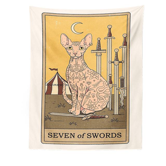 Tarot Tapestry Retro Art Decoration Tapestry Living Room Bedroom Background Wall Decoration Cloth Can Be Customized