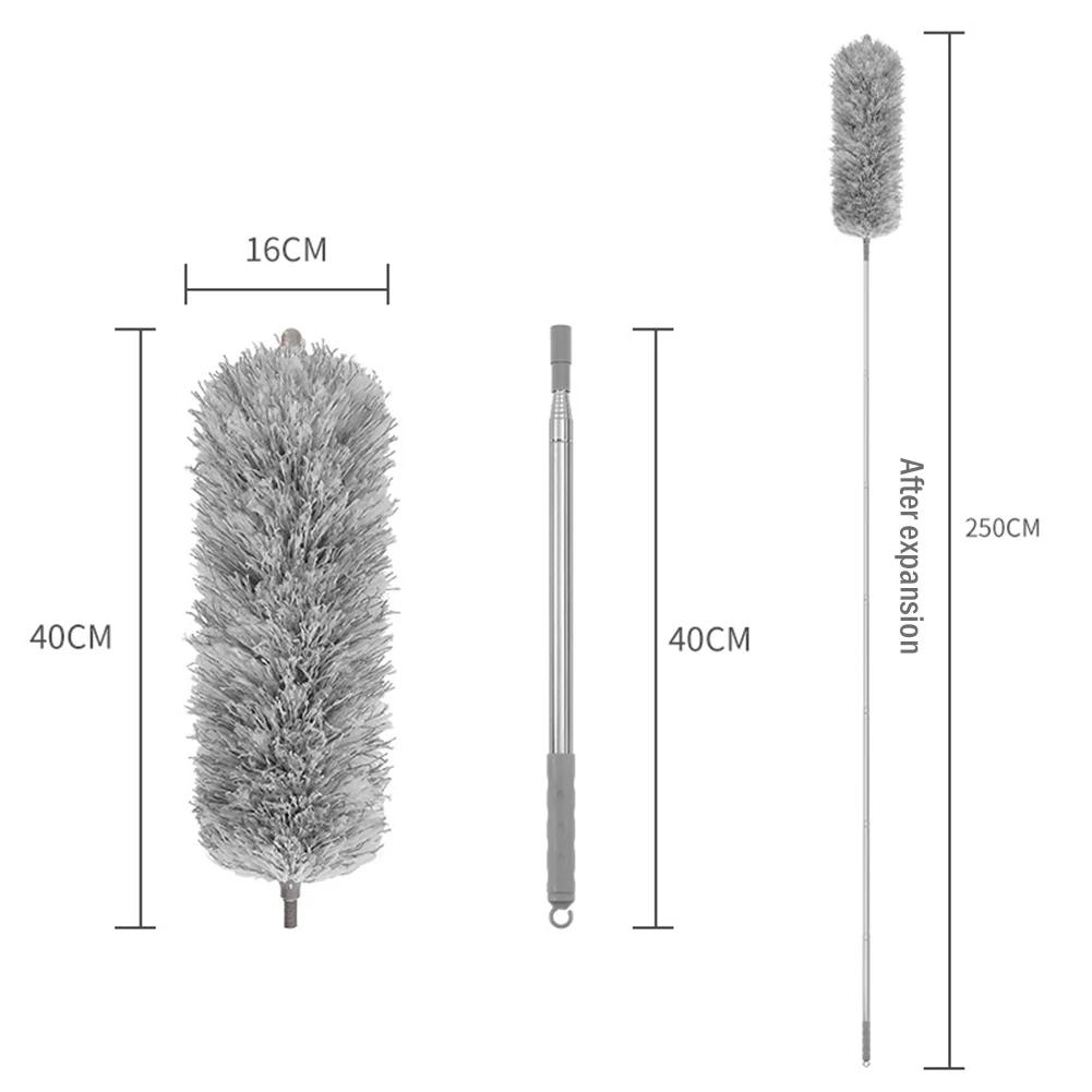 Telescopic Cleaning Duster Brush Extended Long Crevice Spider Web Microfiber Brushes Bendable Household Dust Clean Remover
