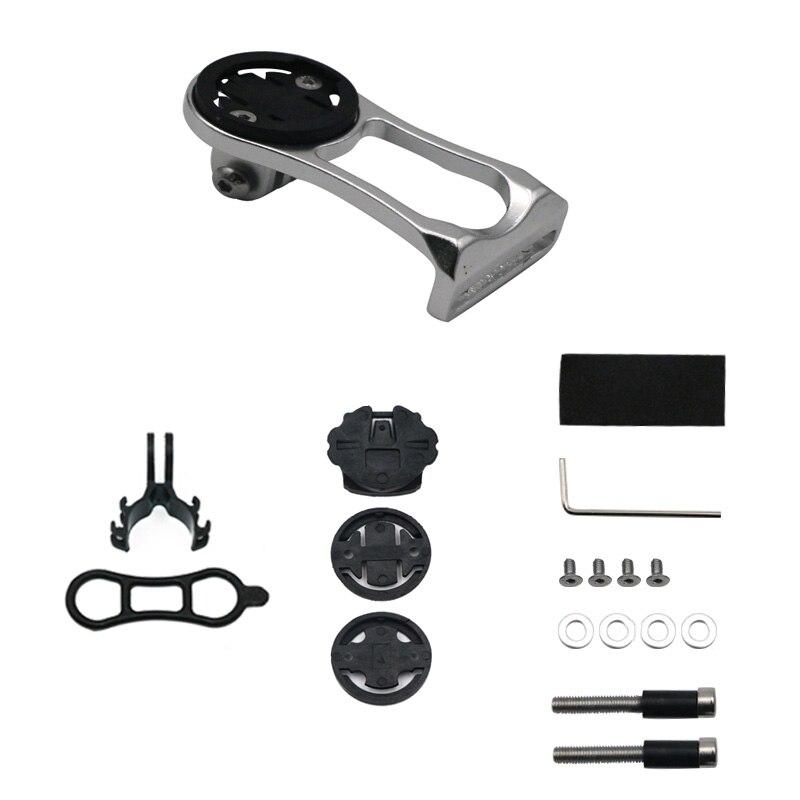 

Держатель для крепления велосипедного компьютера, передний удлинитель стержня велосипедной камеры, держатель из алюминиевого сплава для фонаря Bryton Cateye GoPro серебряный