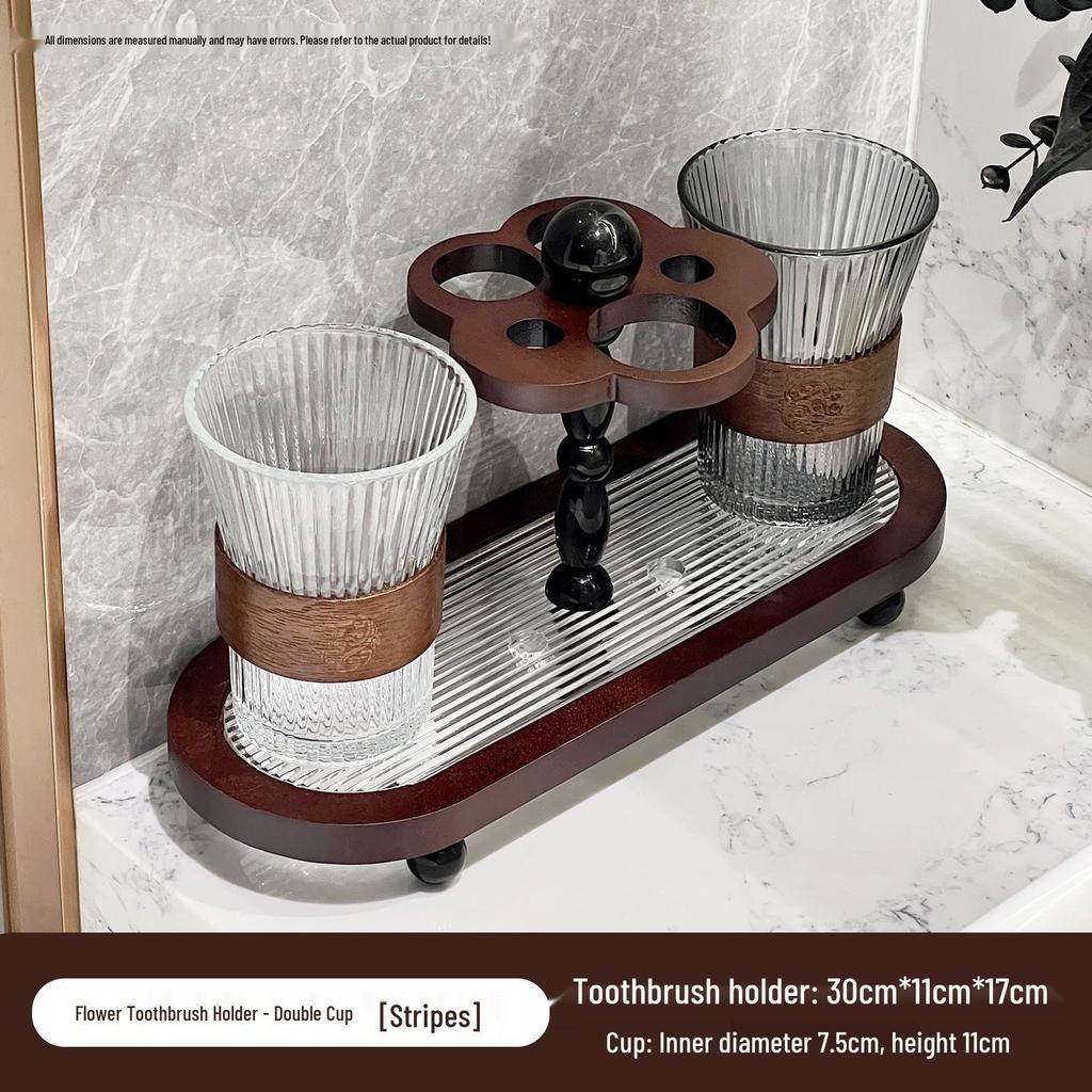Chinese Style Electric Toothbrush & Storage Rack Set with Mouthwash Cup