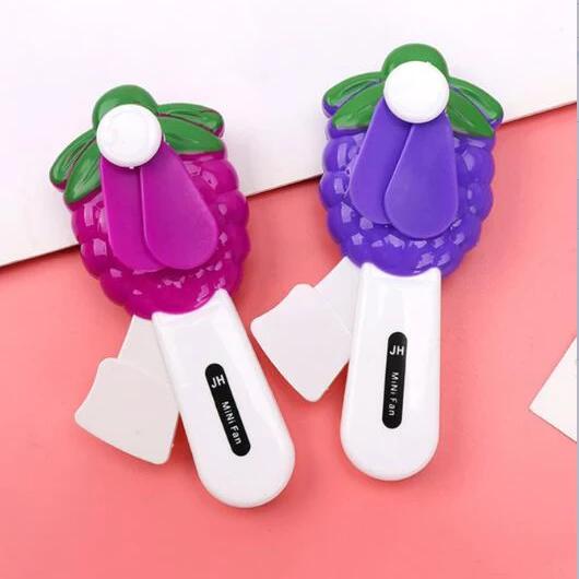1pc Cartoon Fruit Design Mini Handheld Fans, Gift, Portable Pocket Fan, Easy Press For Travel And Outdoor Use