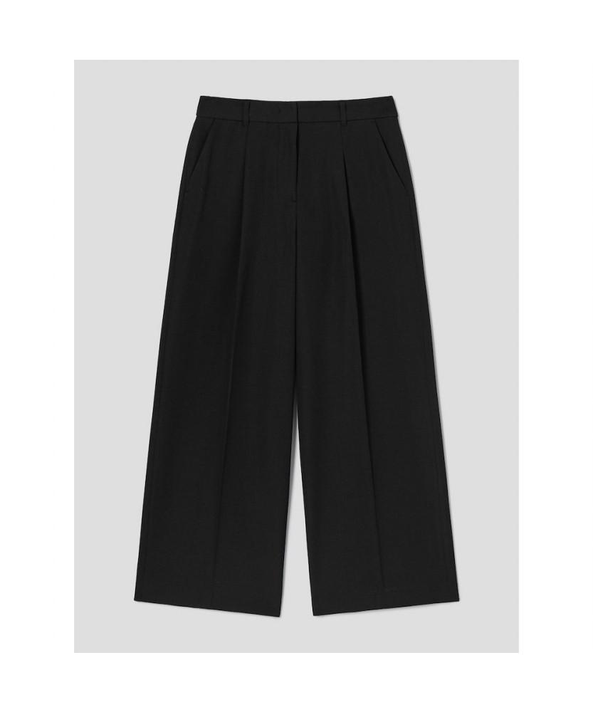8SECONDS July Daily Single-Pleat Wide Slacks (Short) Black