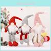 Charming Christmas Decor Creative Forest Old Man Doll With Knitted Hat And Hanging Legs