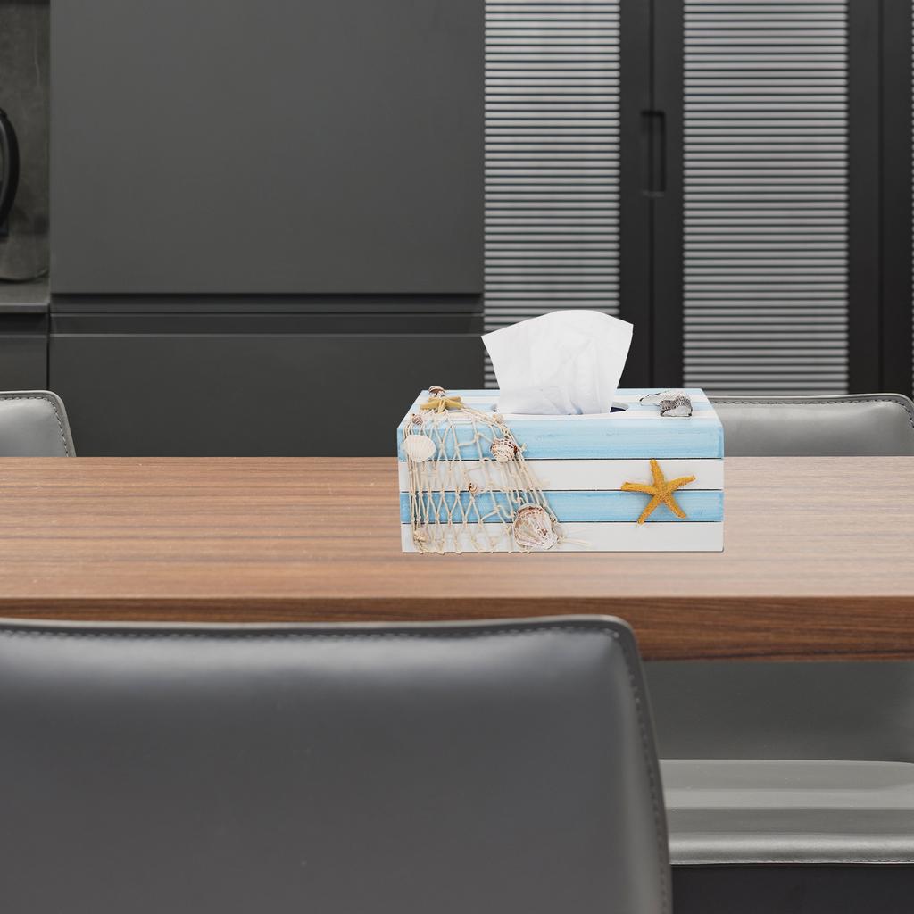 1pcs Sailboat Tissue Box Holder Wooden Napkin Storage Case For Living Room Bedroom Office Desktop Tissue Box Cover Container