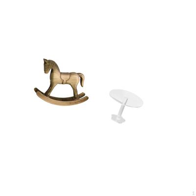 Rustic Wood Horse Figurine Miniature Dollhouse Table Ornament for Home Decor Countertop Cabinet TV