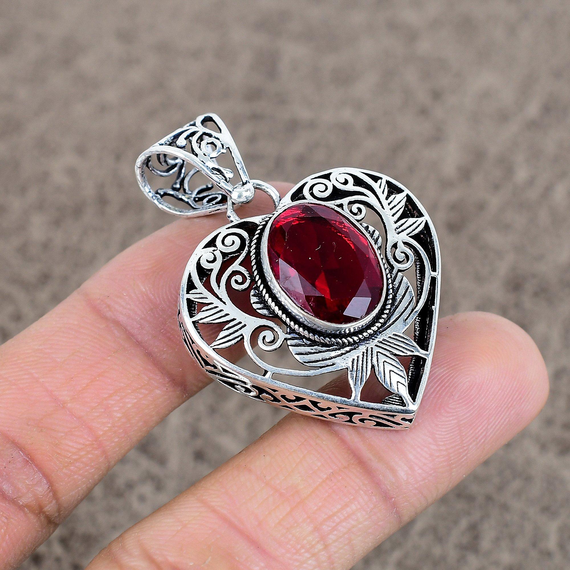 

Garnet Gemstone Handmade 925 Sterling Silver Jewelry Pendant 1.77 KKG-27