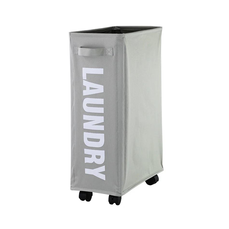 Laundry Basket with Wheels Space Saving Foldable Waterproof Sorter And Home Storage Organizer Dirty Clothes Yoga Mat Storage