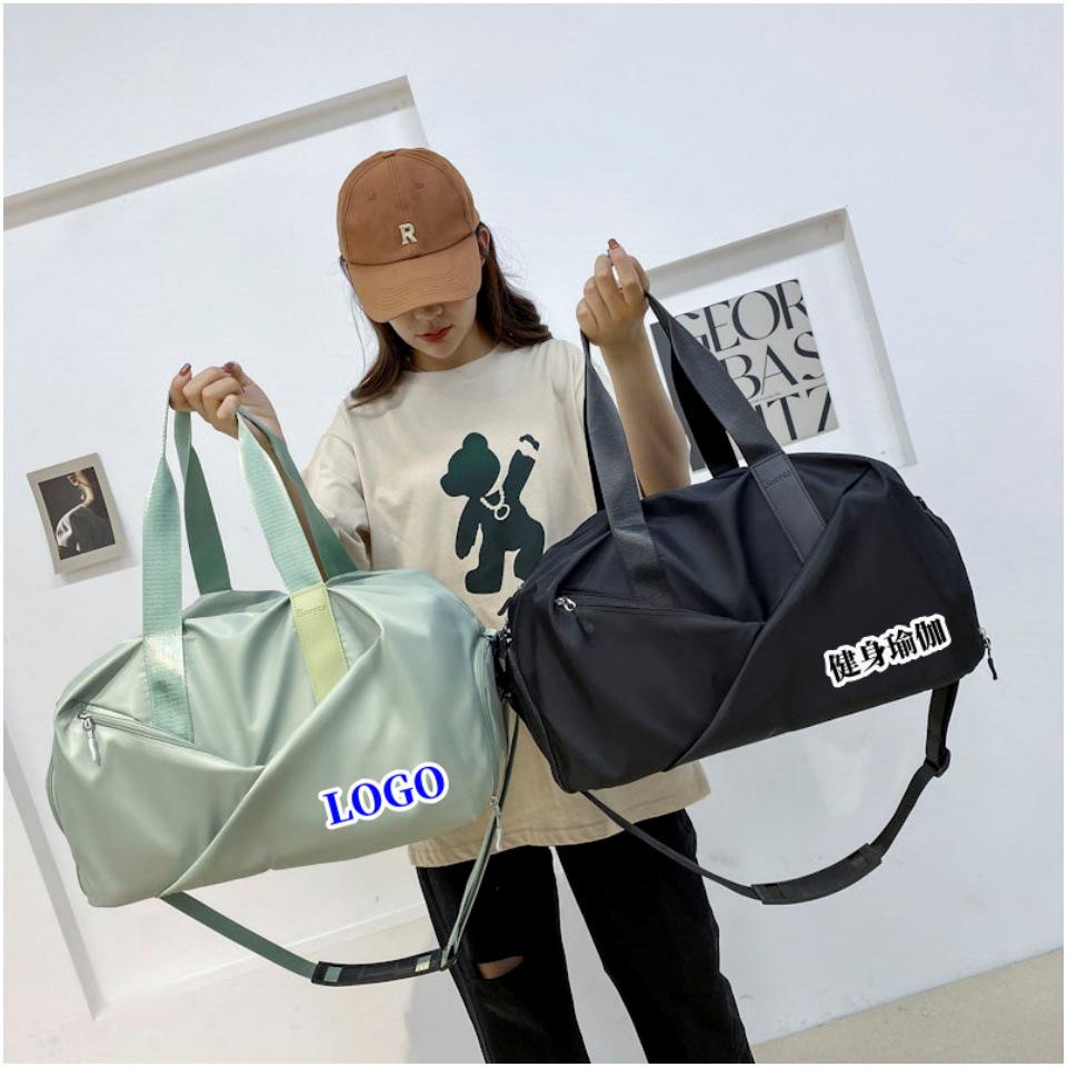 Women's Sports Gym Bag with Shoe Compartment, Wet/Dry Separation, Water-Repellent Oxford Cloth, Ideal for Yoga, Swimming, and Travel.