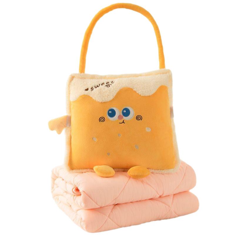 Cartoon Portable Pillow Quilt 2-in-1 Pillow Blanket Office Nap Pillow Car Folding Dopamine Pillow