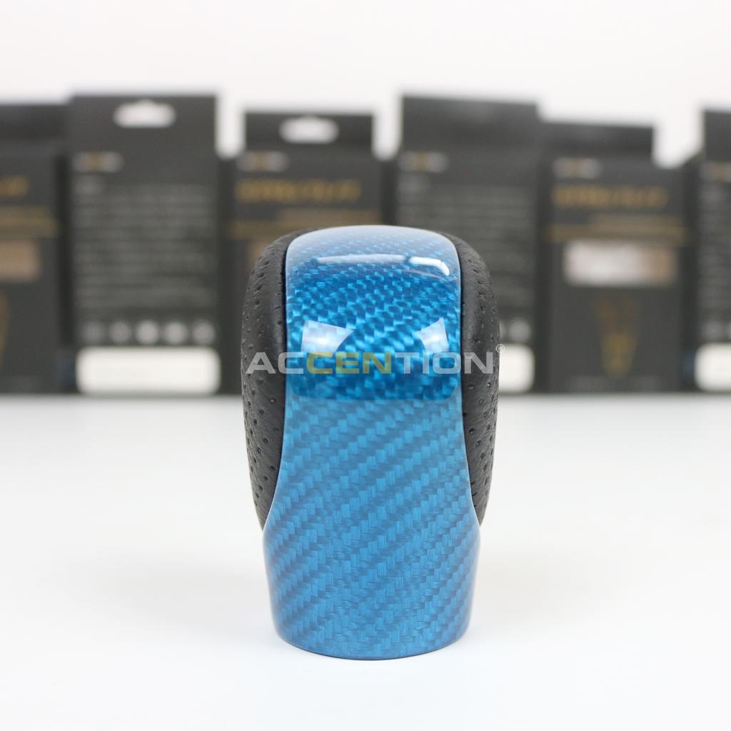 Black Leather Blue Carbon Fiber Gear Shift Knob For Toyota Lexus ES GS-450H GX IS-300 NX-300H RC-300 RX-350 2015-