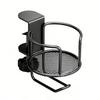 2 in 1 Clamp On Anti-Spill Cup Holder with Headphone Hanger Water Bottle Stand Easy To Install for Coffee Mups Bottles