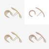 Trendy Women's Geometric Shape Earrings And Ear Clips Set Plated Alloy Fashionable Street Style Accessories
