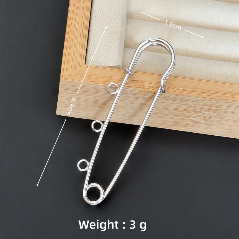 Colorfast Electroplated Safety Pin Brooch with Loop Holder for Sweaters and Pants