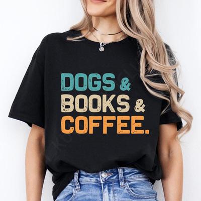 Weekends Coffee and Dogs Trend Print T Shirt Short Sleeve Summer Clothes Women Clothing Fashion Graphic T-shirt Mom Tee Tops