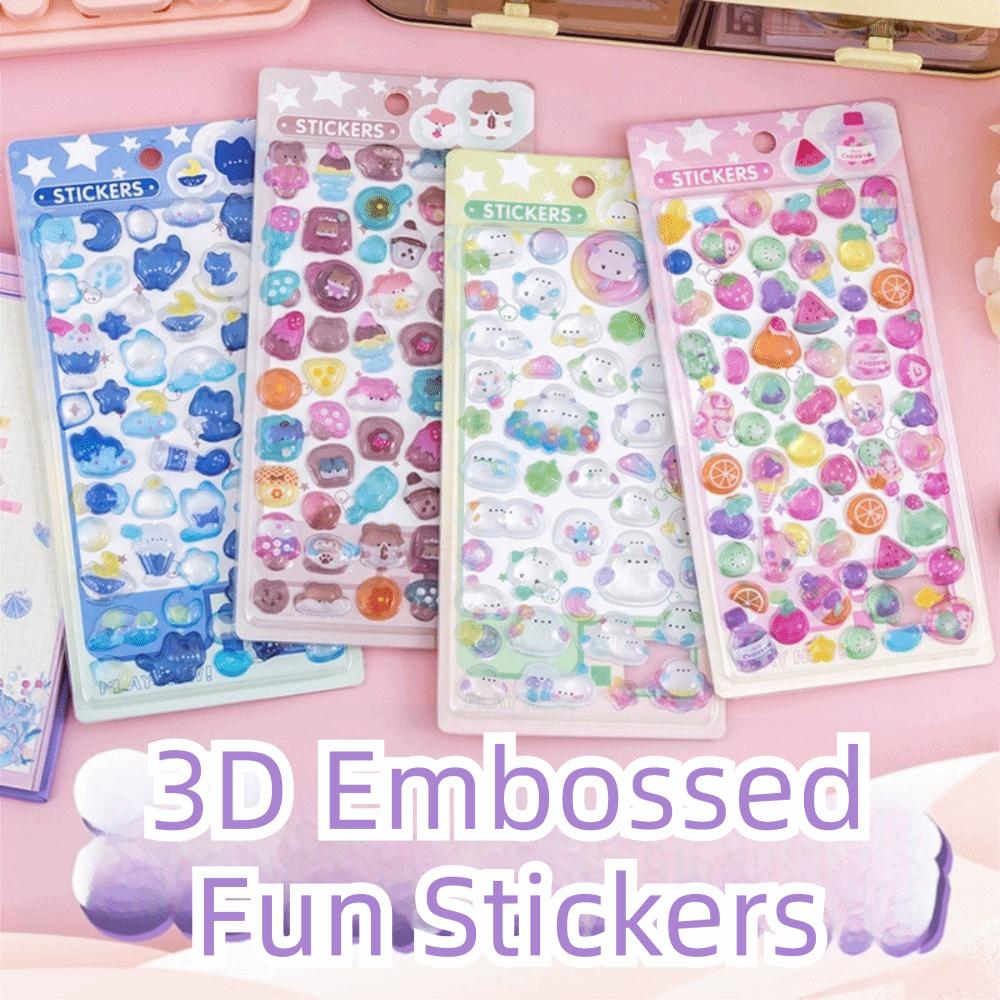 PVC 3D Crystal Sticker DIY Crafts Cartoon Animal Sticker  Phone Case Decoration