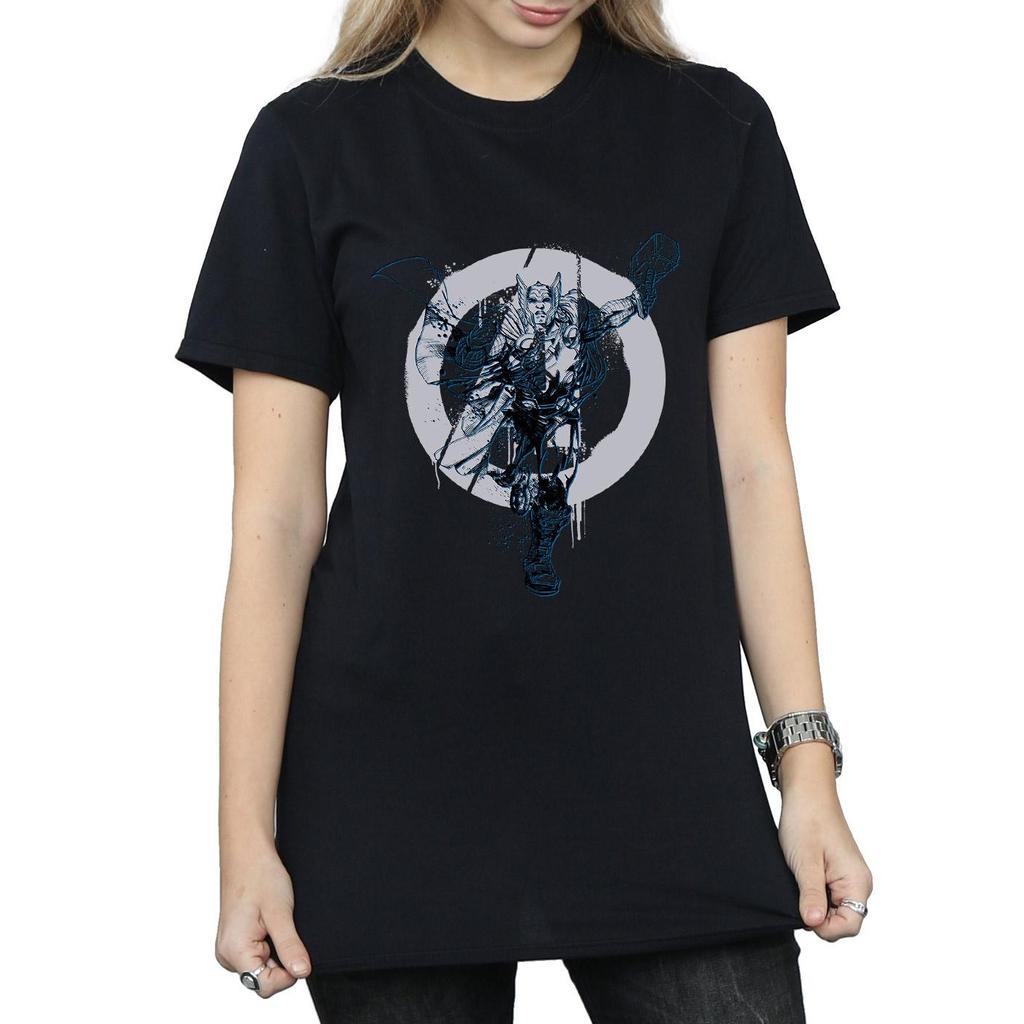 Marvel Womens/Ladies Thor Circle Cotton Boyfriend T-Shirt