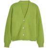 Women's Apricot Lantern Sleeve Knit Cardigan - Cozy Autumn/Winter Style