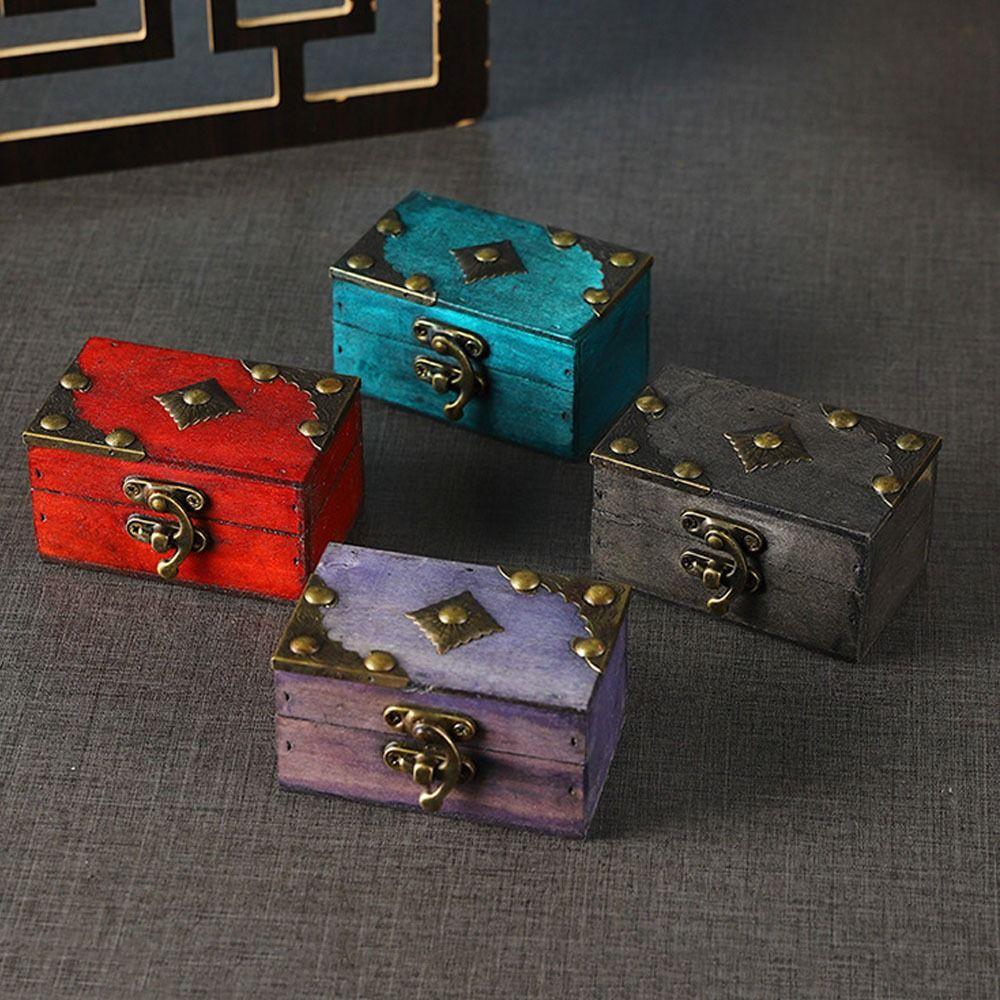 Portable Buckle Jewelry Storage Box Small Size Keepsake Case Treasure Chest Box  Cosmetics Sorting