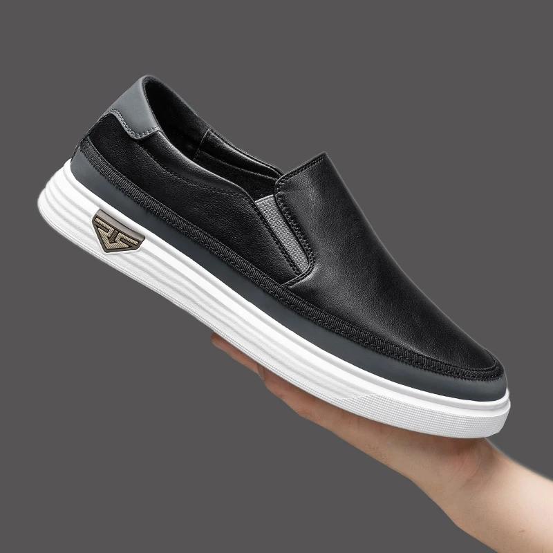 

Роскошные брендовые мужские повседневные туфли из натуральной кожи, мокасины без застежек, удобные мягкие дышащие прогулочные туфли, мужская деловая обувь для вождения 44