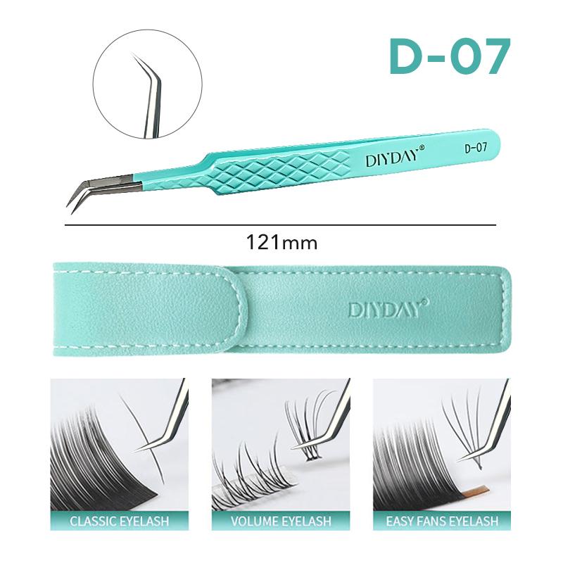 DIYDAY Anti-Slip Tweezers, High-Density Fiber Tip for Eyelash Extensions & Eyebrow, Professional Precision Beauty Tools