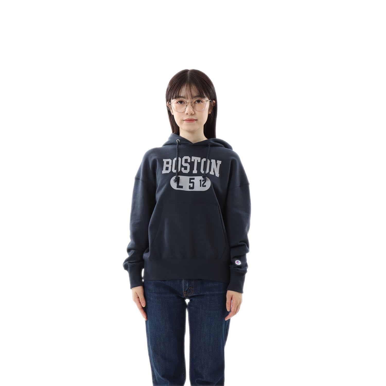 

Hoodie Long Sleeve COTTON USA Graphic Print Hooded Sweatshirt Basic Navy L [Champion] Women s CW-Y106 тёмно-синий