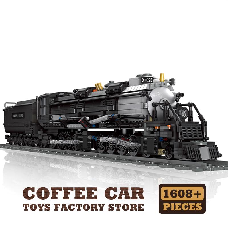 Retro Steam Train Building Blocks Assemble Model City Railway Locomotive MOC Bricks Toys DIY Decor Adult Kids Boy Birthday Gifts