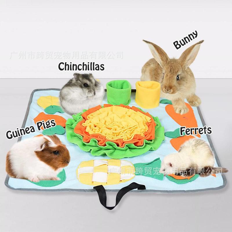Washable Sniffing Mat Rabbits Guinea Pigs Ferrets Slow Feeder Training Toy Enrichment Blanket