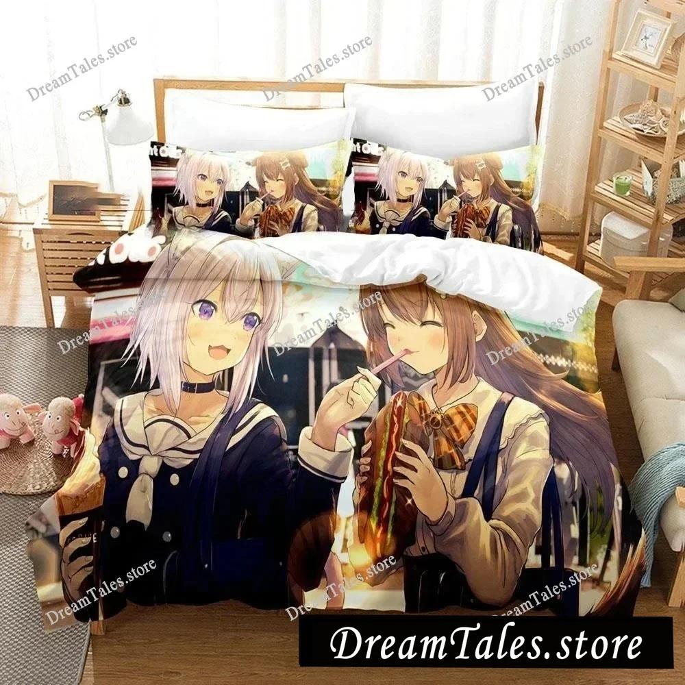 Nekomata Okayu Bedding Set Boys Girls Twin Queen Size Duvet Cover Pillowcase Bed Kids Adult Fashion Home Textile Customizable741